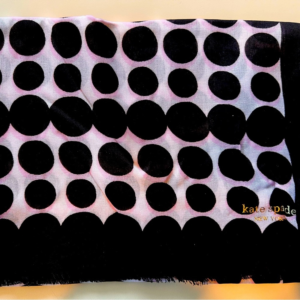 Kate Spade Black and White Polka Dot Scarf